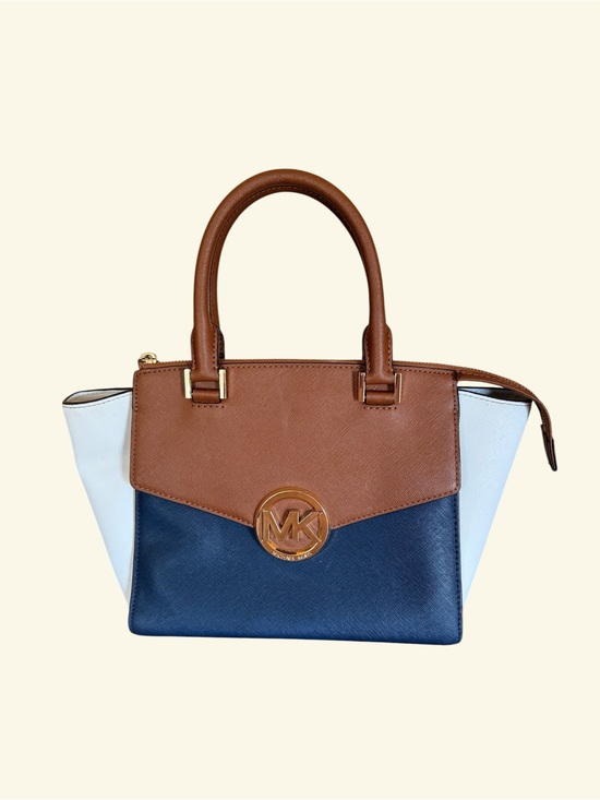 Michael Kors Handbags - Michael Kors Hudson Medium Satchel with Gold MK Emblem